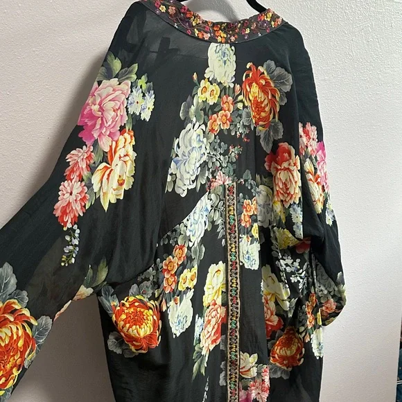 Johnny Was Multicolor Floral Kimono - Picture 11 of 16